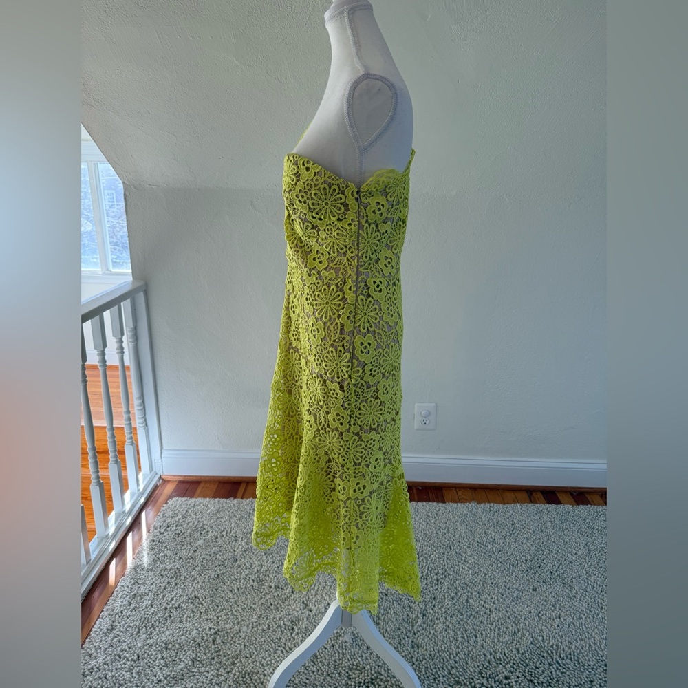 Karen Millen Vibrant Yellow One-Shoulder Lace Prom/Formal Dress Size 10 NWT - Picture 4 of 13